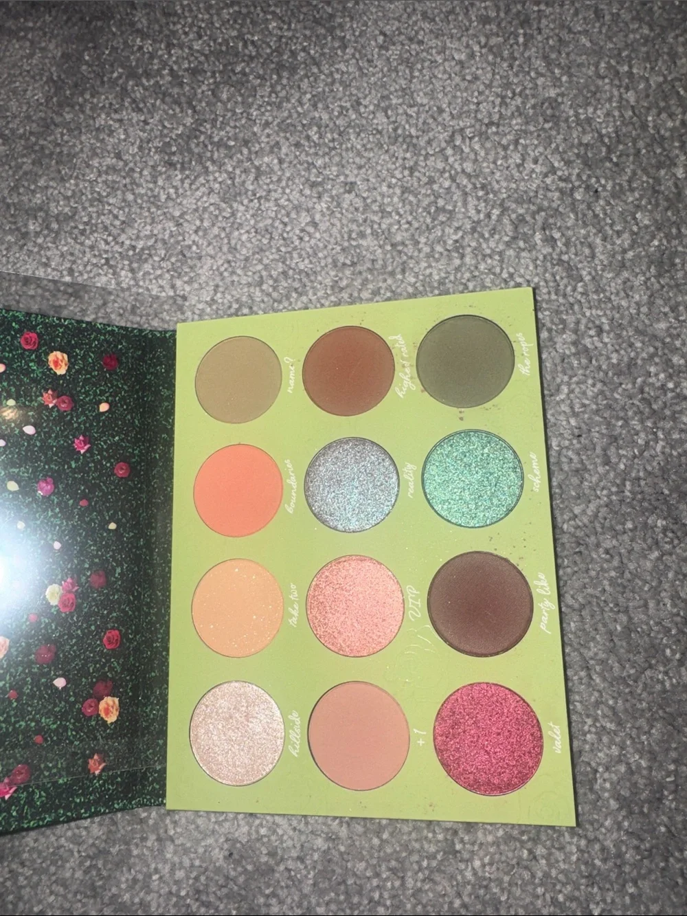 ColourPop Green Floral 'On the List' Eyeshadow Palette
